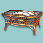 Small table, it's frame made of rattan.